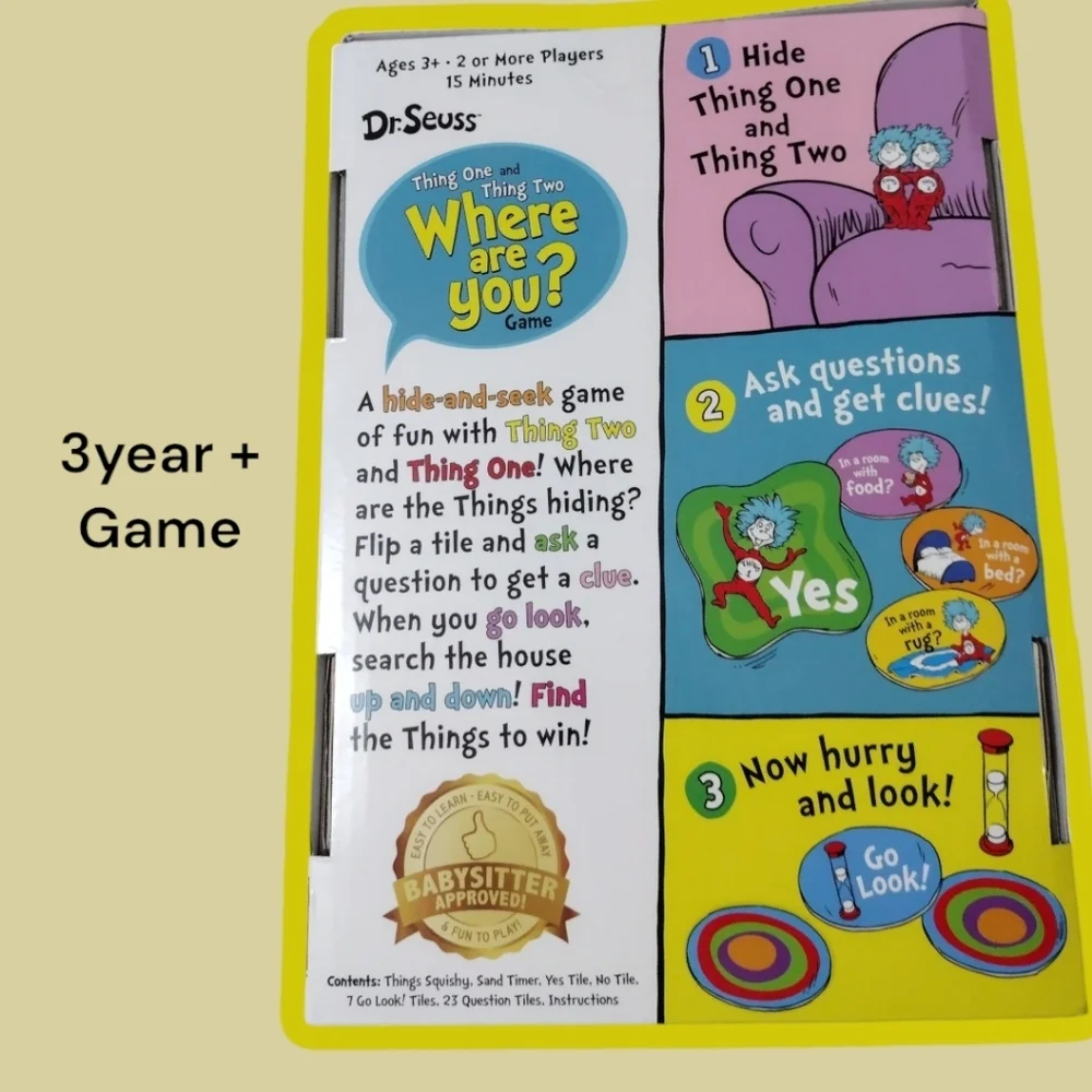 NWT Dr.Seuss Where Are You? Thing One & Thing Two Game